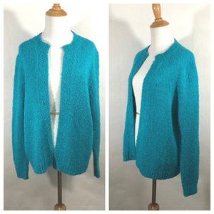 Le Chois Vintage Blue Open Cardigan Sweater, Blue